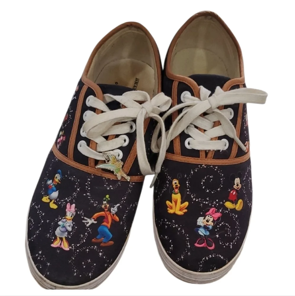 Bradley Exchange Disney Sneakers - Black with Colorful Characters